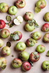 Homemade apples with leaves from the garden