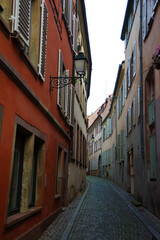 Fototapeta na wymiar Old city street in Basel Switzerland