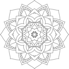 Easy Mandala coloring book simple and basic for beginners, seniors and children. Set of Mehndi flower pattern for Henna drawing and tattoo. Decoration in ethnic oriental, Indian style.