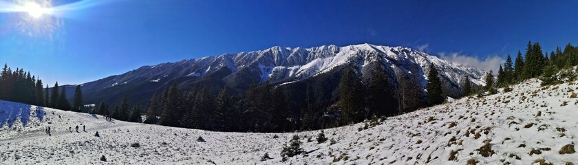 Fototapeta premium Snow covered mountains - winter landscape in the mountains