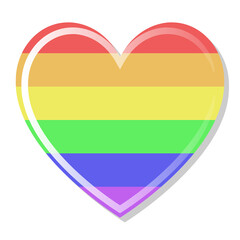 Vector icon of rainbow heart, lgbt community sign isolated on white background