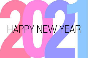 2021 Happy New Year vector colourful concept banner