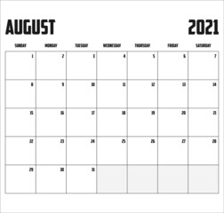 2021 Calendar Isolated on Background - 389984129