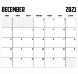 2021 Calendar Isolated on Background