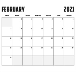 2021 Calendar Isolated on Background