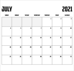 2021 Calendar Isolated on Background - 389984161