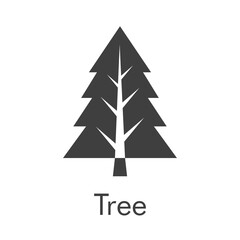 Obraz premium Árbol de navidad. Símbolo abeto. Icono árbol abstracto con ramas en forma de triángulo en color gris