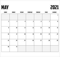 2021 Calendar Isolated on Background - 389984197