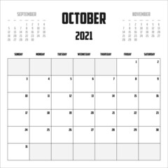 2021 Calendar Isolated on Background