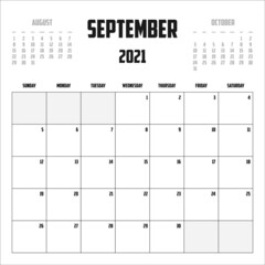 2021 Calendar Isolated on Background