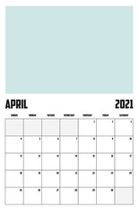 2021 Calendar Isolated on Background