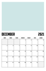 2021 Calendar Isolated on Background