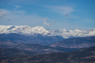 Pyrenees peaks with snow, Spain