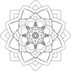 Easy Mandala coloring book simple and basic for beginners, seniors and children. Set of Mehndi flower pattern for Henna drawing and tattoo. Decoration in ethnic oriental, Indian style.