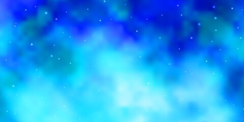 Fototapeta premium Light BLUE vector texture with beautiful stars.