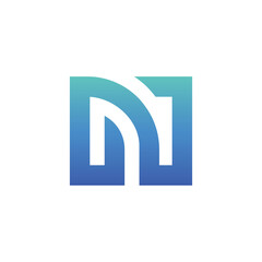 Initial letter N logo design template elements, linear style monogram, line art illustration
