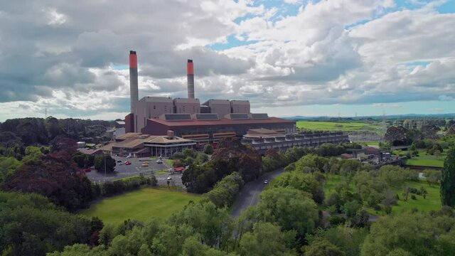 Aerial view of Huntly gas and coal fired power station