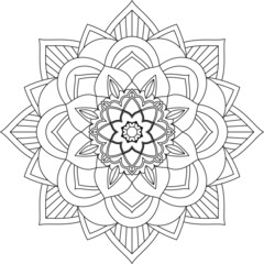 Easy Mandala coloring book simple and basic for beginners, seniors and children. Set of Mehndi flower pattern for Henna drawing and tattoo. Decoration in ethnic oriental, Indian style.