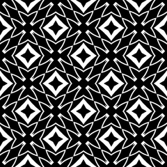 Obraz premium Black, white pattern, geometric wallpaper , seamless texture with flat floral ornament, decorative illustration with simple elemets