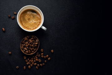 Obraz na płótnie Canvas Coffee background with coffee beans