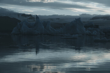 Fototapeta na wymiar Icelandic Glaciers and Icebergs, Landscape in Summer