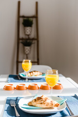 Breakfast with Croissant and orange juice