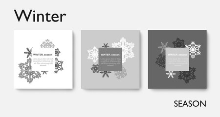 Social media editable post banner with winter snowflake theme, christmas, snow. Web banners with editable text. Clear and simple design, vector illustration, social, media.	
