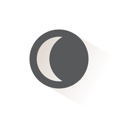 Moon phase. Waning crescent. Isolated color icon. Weather vector illustration