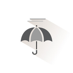 Umbrella and fog. Isolated color icon. Weather vector illustration