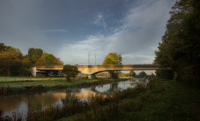 Fototapeta premium railway bridge over the river