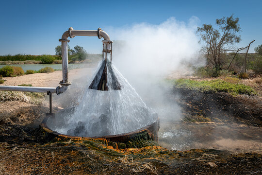 Artesian Bore Water in Birdsville, Queensland, Australia.  Water comes out of the ground at 98 degrees.