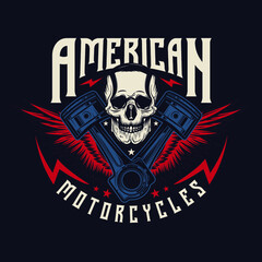 Fototapeta premium Vintage Custom Motorcycle piston emblem