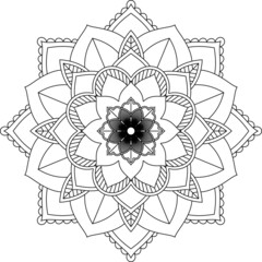 Easy Mandala coloring book simple and basic for beginners, seniors and children. Set of Mehndi flower pattern for Henna drawing and tattoo. Decoration in ethnic oriental, Indian style.