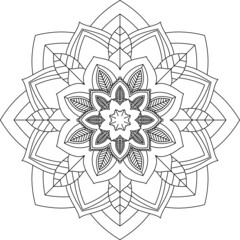 Easy Mandala coloring book simple and basic for beginners, seniors and children. Set of Mehndi flower pattern for Henna drawing and tattoo. Decoration in ethnic oriental, Indian style.