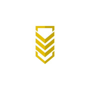 Millitary rank insignia symbol icon illustration