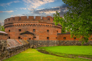 Landscape with a view of the fortress of Palmniken fortress. Kaliningrad