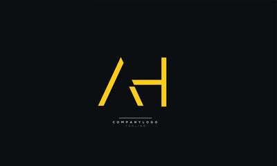 Letter AH Business Logo Design Alphabet Icon Vector Monogram