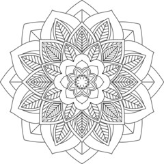 Easy Mandala coloring book simple and basic for beginners, seniors and children. Set of Mehndi flower pattern for Henna drawing and tattoo. Decoration in ethnic oriental, Indian style.
