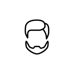 Men Haircut Icon  in black line style icon, style isolated on white background