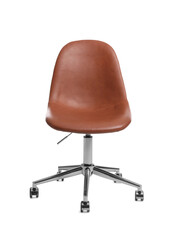 Comfortable leather office chair isolated on white