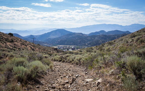 VIRGINIA CITY, NEVADA, UNITED STATES - May 21, 2018: Overlooking Virginia City