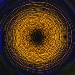 atomic spiral abstract pattern orange