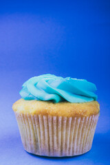 tasty Cupcake or muffin with blue cheese cream frosting