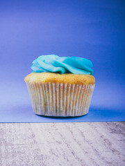 tasty Cupcake or muffin with blue cheese cream frosting