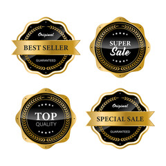 Luxury golden retro badges collection. vector illustration