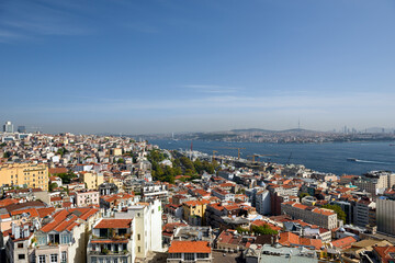 Naklejka na ściany i meble Skyline of Istanbul, as seen from Galata Tower. City of Istanbul, Turkey.