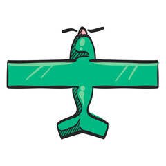 World War icon in color drawing.