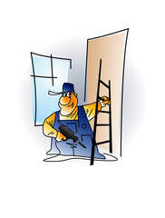 Craftsman, Handyman. Any repair with your own hands. Vector image for illustrations.