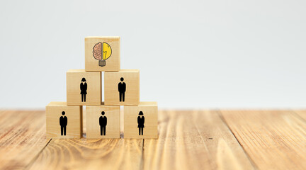 cubes showing a brainstorming session on white background