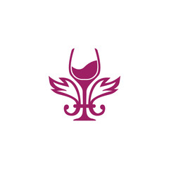 Wine drink icon design template vector isolated illustration
